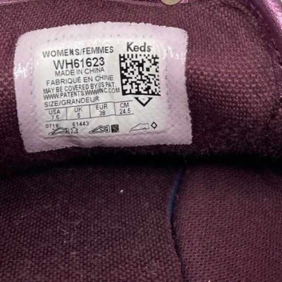 Keds womans platforms metallic purple leather us 7.5 BoxE - Picture 8 of 11